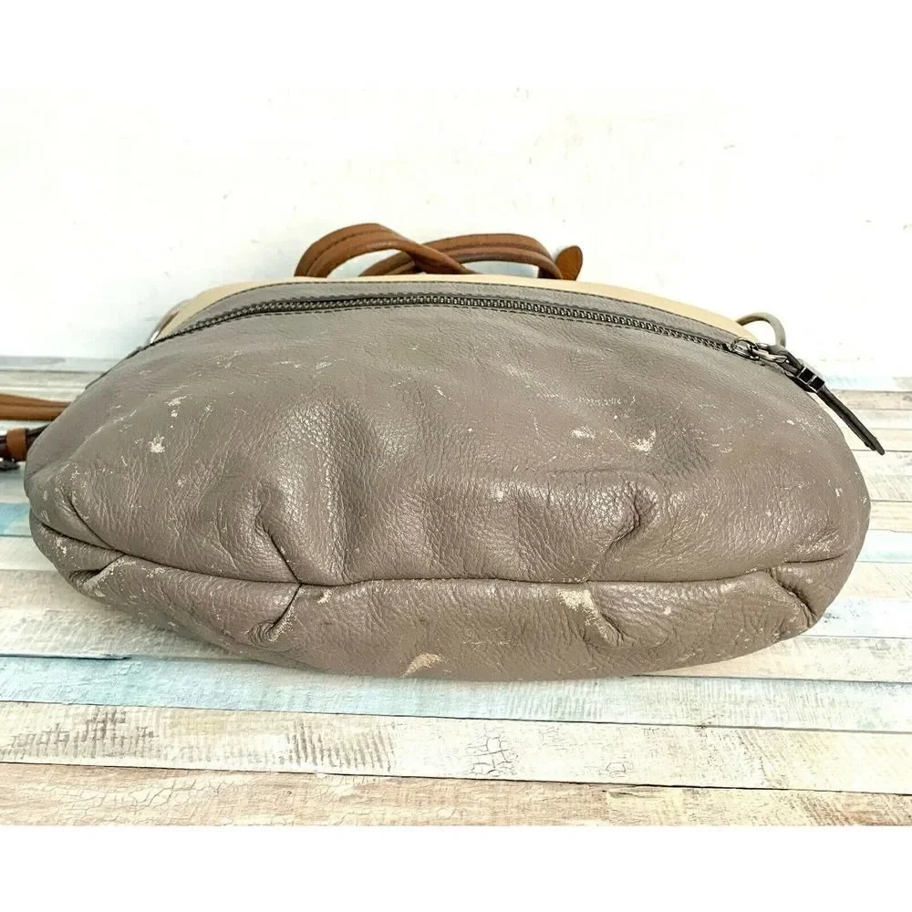 orYANY MULTI BEIGE GRAY GENUINE LEATHER MESSENGER X-BODY SHOULDER BAG HANDBAG